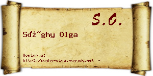 Sághy Olga névjegykártya