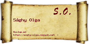 Sághy Olga névjegykártya